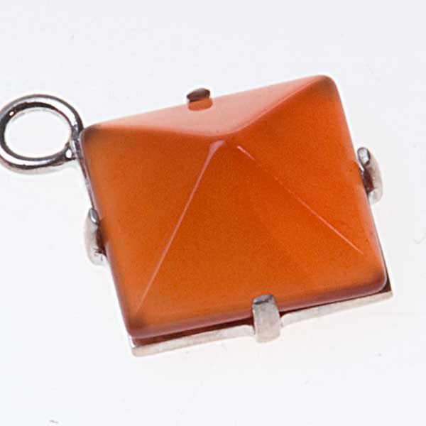 Carnelian Silver Pyramid Pendant