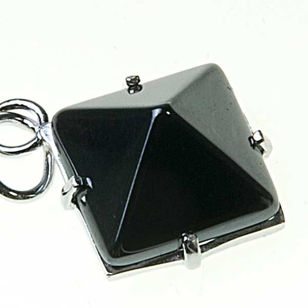 Hematite Silver Pyramid Pendant