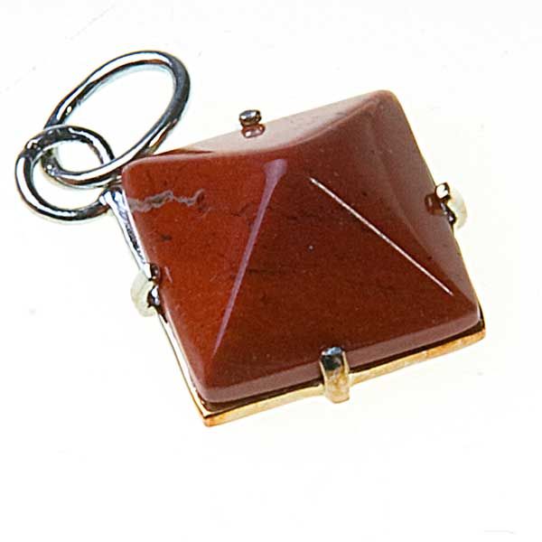 Colgante Pirámide Jaspe Rojo (Borde plata)