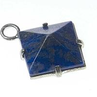 Colgante Pirámide Lapislázuli (Borde plata)