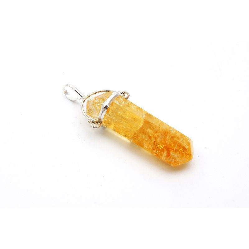 Pendentif Citrine Pointe Biterminée