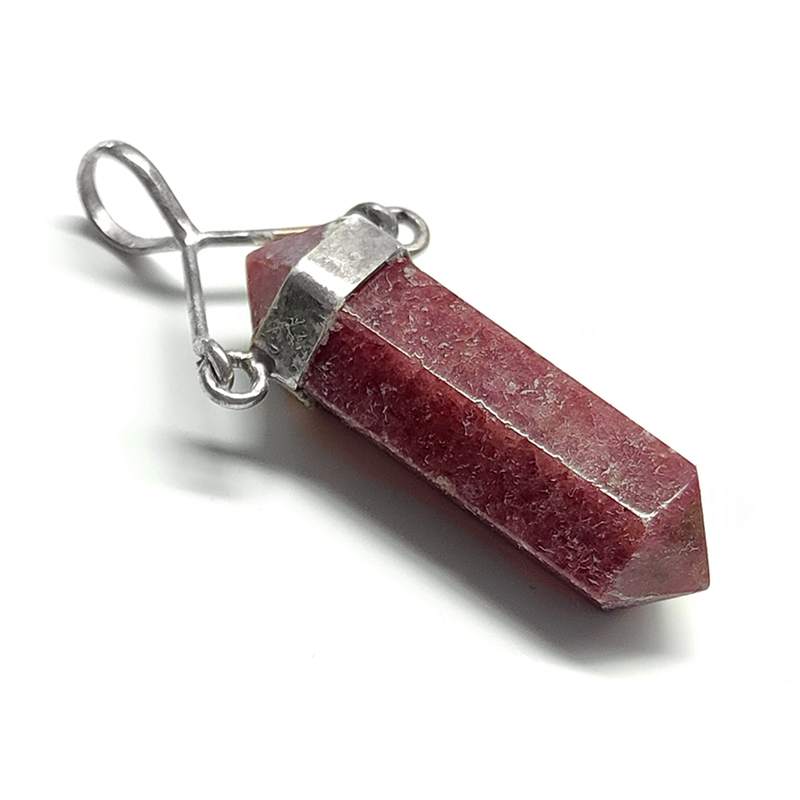 Pendentif Basculant Rhodonite pointe biterminée.