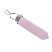 Colgante Punta Cuarzo Rosa y plata