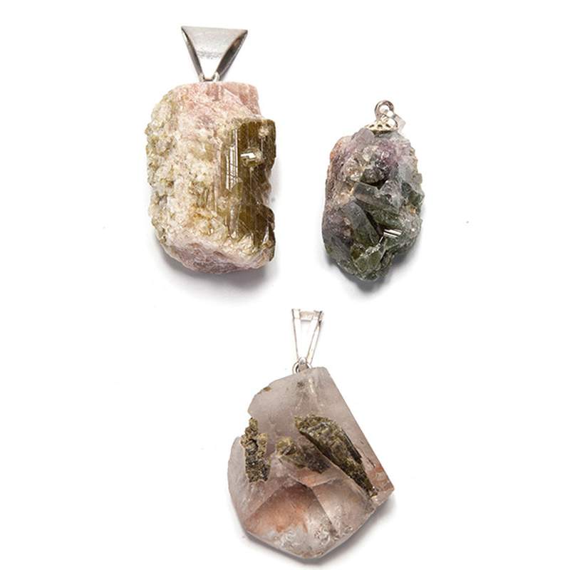 Rubelite pendant. Set 3 un.