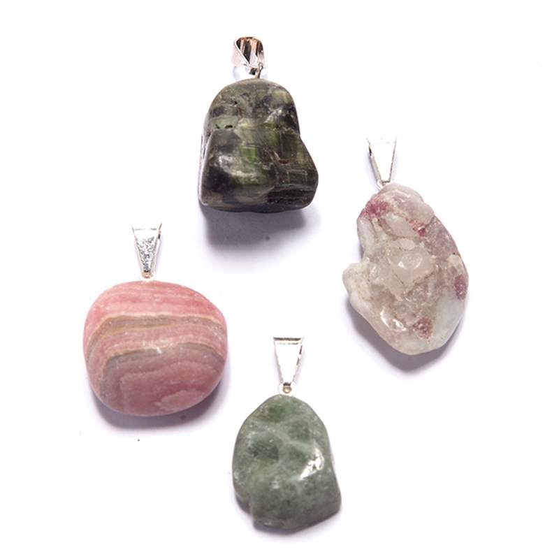 Polished Rubelite Pendant. Set 3 un.
