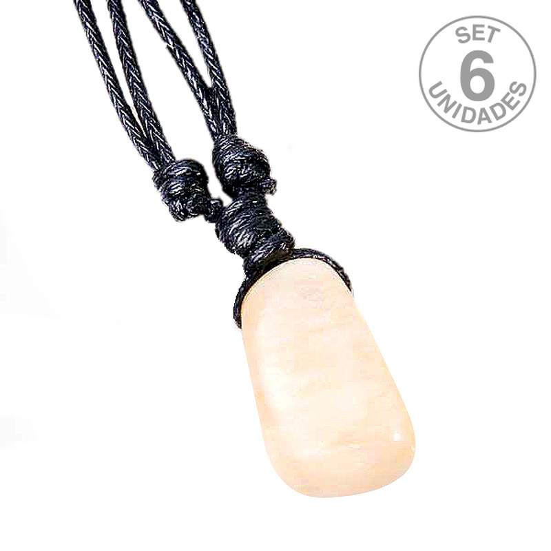 Pendentif de Jade Jaune Talisman(set de 6 uni.)