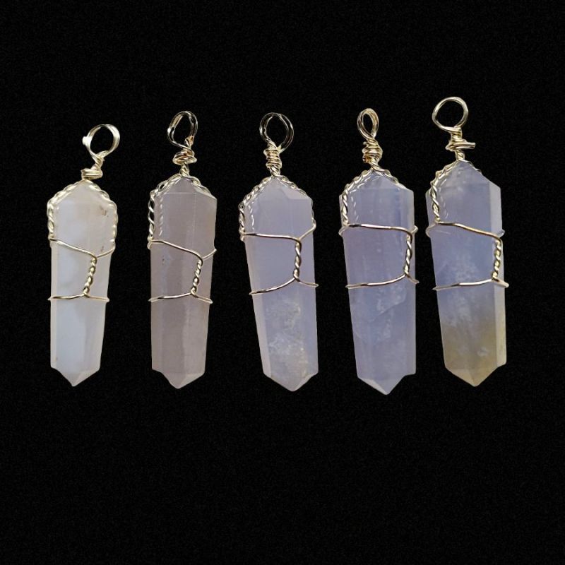 Pendentif Pointe Calcédoine. Set 5 un.