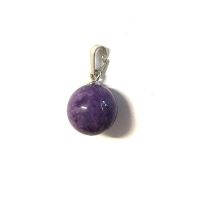 Colgante Charoita. Bola 6 mm. Plata