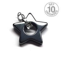 Colgante Estrella Hematite. Set 10 un.