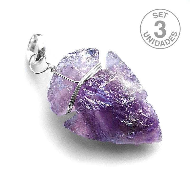 Colgante Flecha Amatista 25mm (Set 3un)