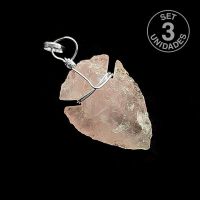 Colgante Flecha Cuarzo Rosa 25mm (Set 3un)
