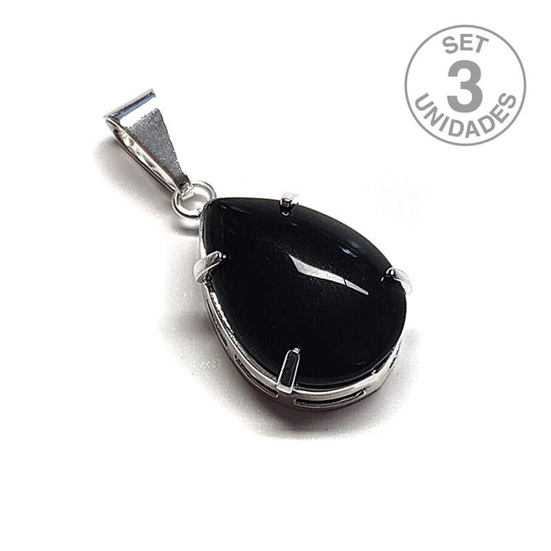 Pendentif larme Obsidienne