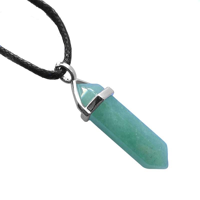 Pendentif Aventurine Vert Pointe Biterminée
