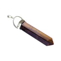 Pendentif Pointe Oeil de Tigre et argent