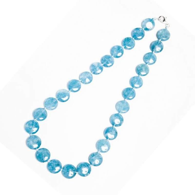 Collar Aguamarina Sintético Forma Pastilla