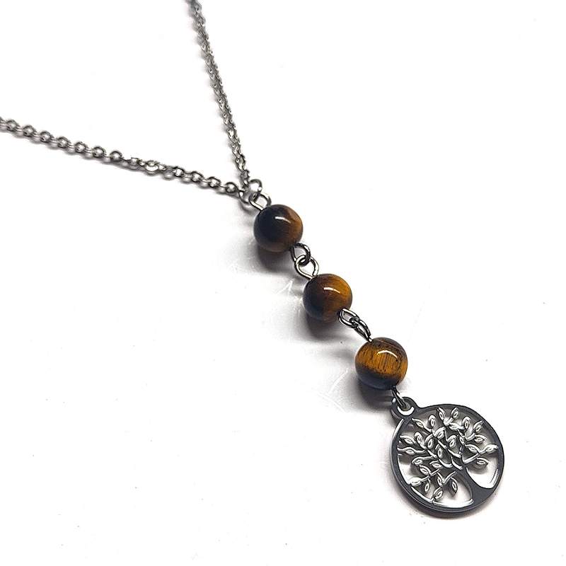 Collier Arbre de vie et Oeil de Tigre