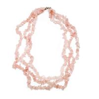 Collar Chip Cuarzo Rosa 3 tiras (Set 5 Un.)