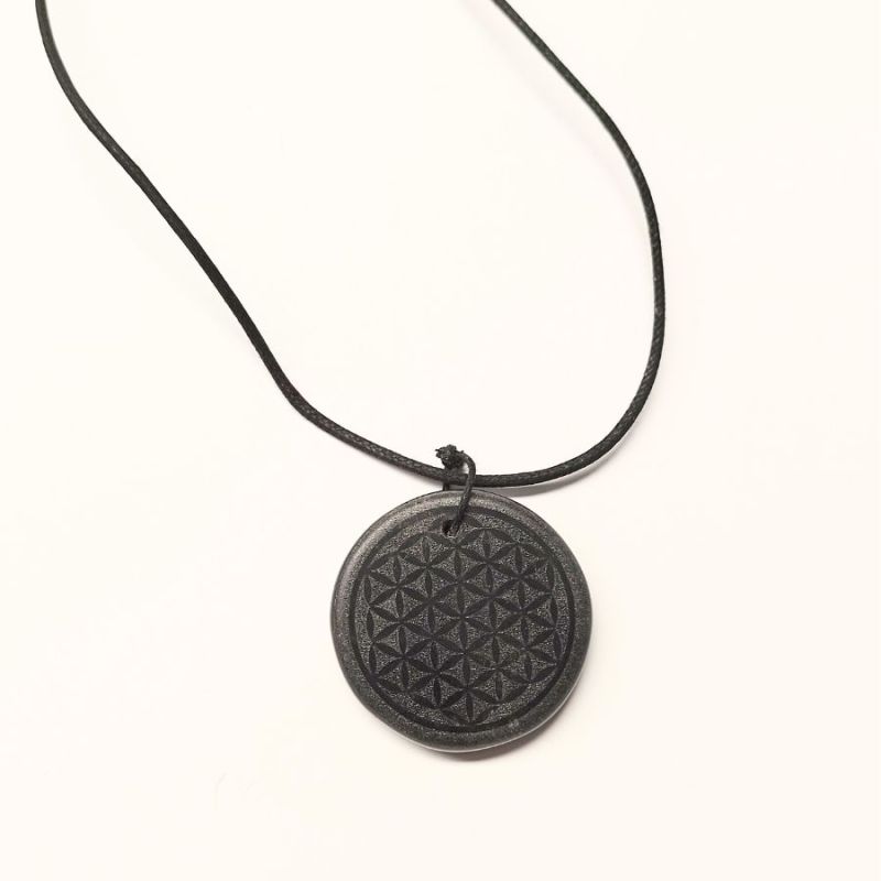 Colgante Obsidiana símbolo Flor de la Vida