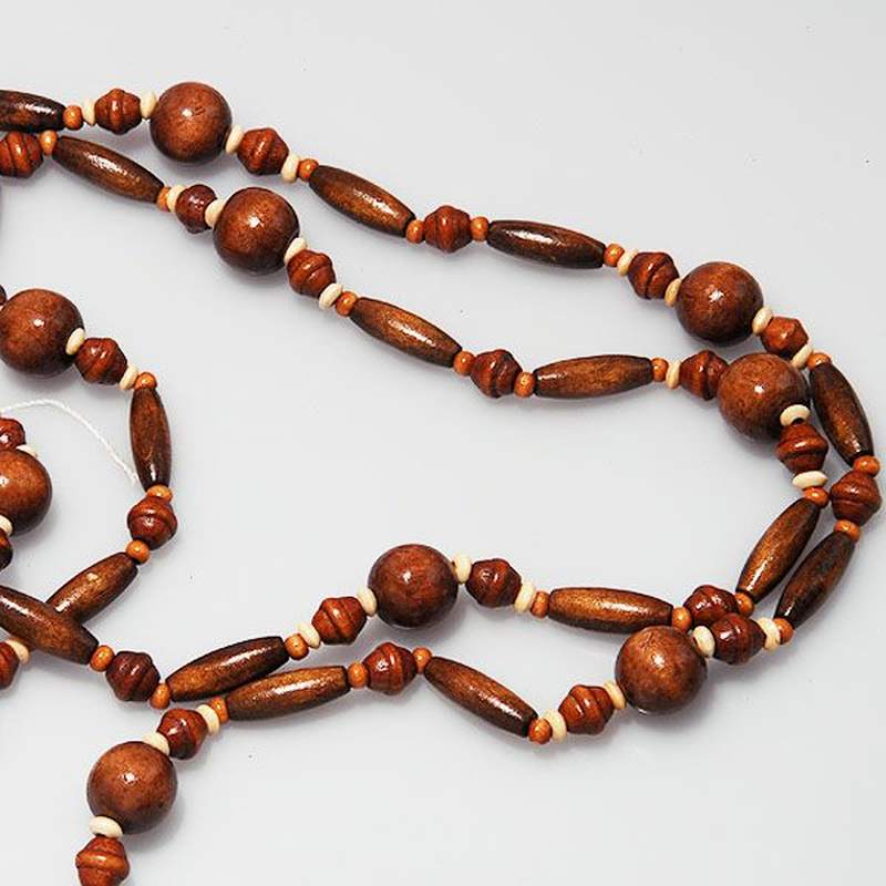 Collier Perle Bois Foncé. Set 5un