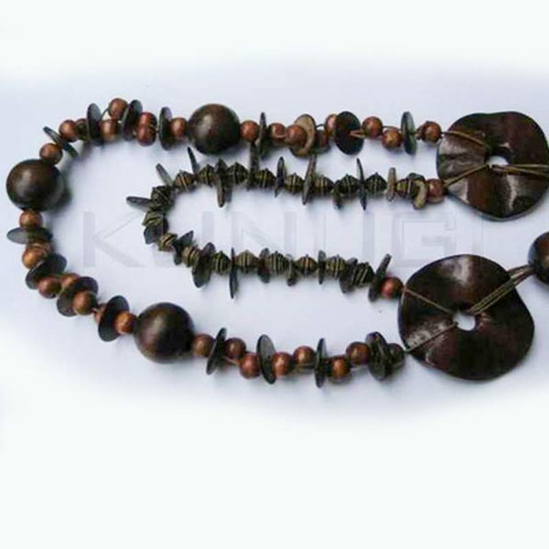 Ball Doughnut Wood Necklace. Set 5 un.
