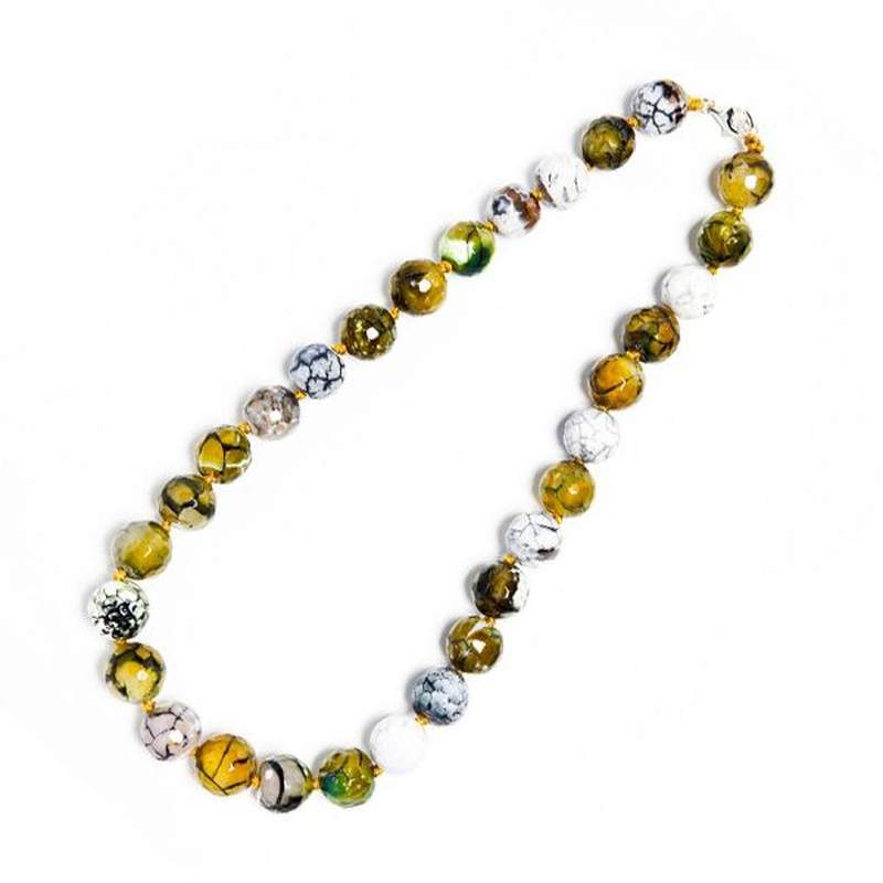 Collar Ópalo Sintético Bola Facetada