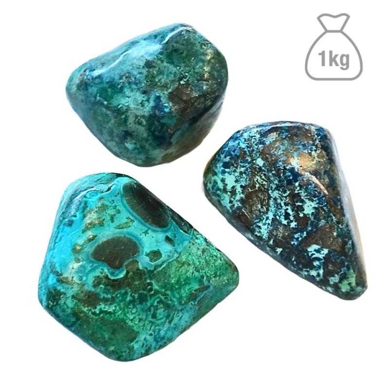 Big Tumbled Chrysocolla Shattuckite. Bag 1kg
