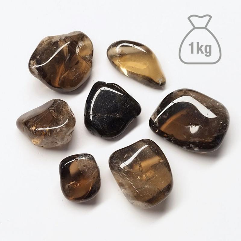 Cuarzo Ahumado Rodado Mediano (Calidad "A"). Bolsa 1kg