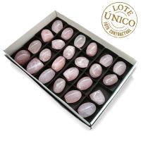 Cuarzo Rosa pulido con base cortada. Lote 24 Un.