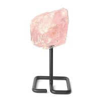 Cuarzo Rosa con pie metálico.