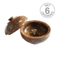 Cuenco redondo con tapa 4cm. (Set 6 Un)