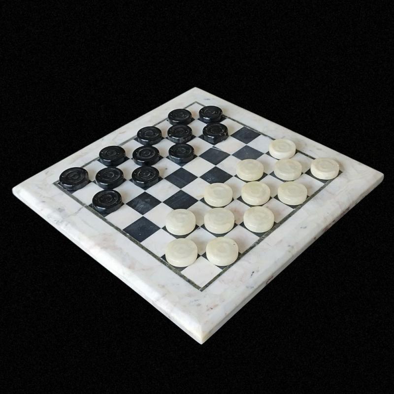 Jeu de Dames Blanc 30x30cm