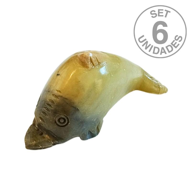 Delfín de Esteatita. Set 6 Un.