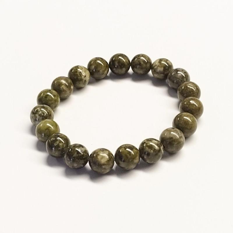 Bracelet Épidote (Boule 10mm)
