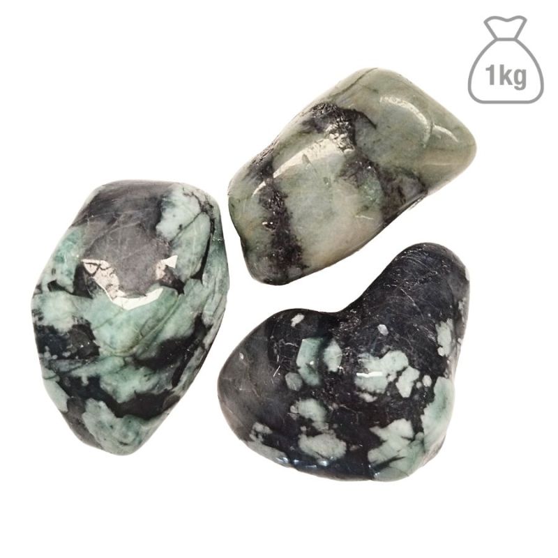 Big Tumbled Emerald "B Quality". Bag 1kg