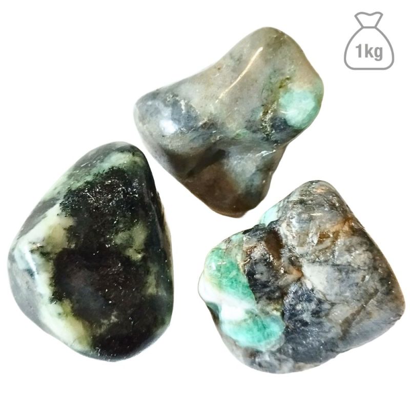Big Tumbled Emerald "A Quality". Bag 1kg