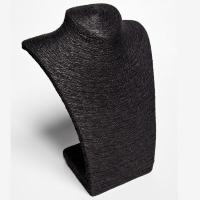 Expositor Busto Mimbre Pequeño Negro