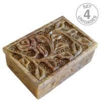 Caja/Joyero Esteatita 8x5cm. Set 4 Un.