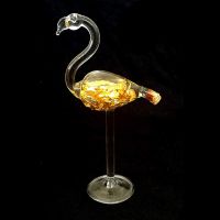 Flamant Verre Soufflé Or.