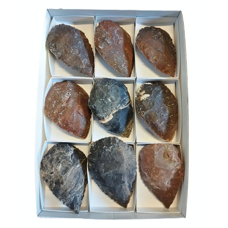 Silex Arrow Heads 9x12cm. Lot 9 Un.