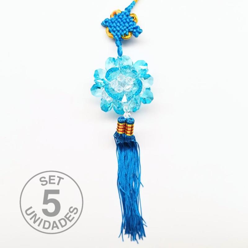 Fleur Feng Shui Bleu Ciel. Set 5 Un.