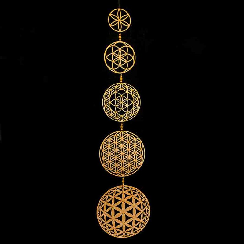 Adorno/móvil 5 Simbolos Flor de la Vida (80cm).