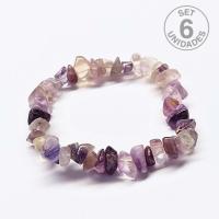 Pulsera Chip Fluorita Arcoiris. Set 6 Un.