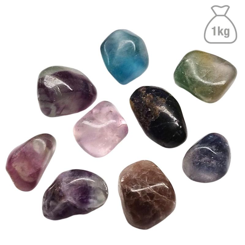 Small Tumbled Fluorite (China). Bag 1kg