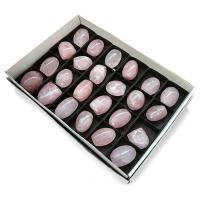 Quartz Rose poli avec base taillée. Set 24 Un.
