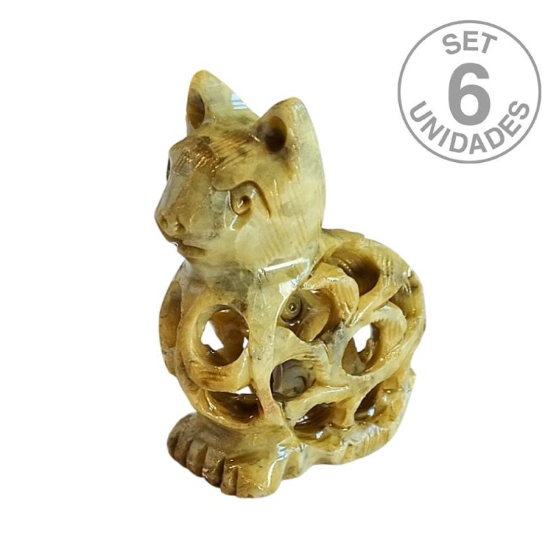 Gato de Esteatita anidado (Set 6 Un.)