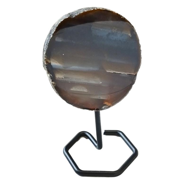 Natural Agate Slice with metal foot