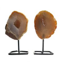 Geoda de Ágata Natural con pie metálico