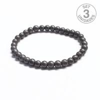 Bracelet Hématite Mate (Boule 6mm). Set 3 Un.
