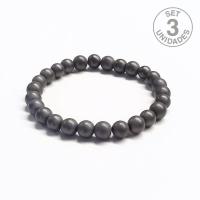 Bracelet Hématite Mate (Boule 8mm). Set 3 Un.