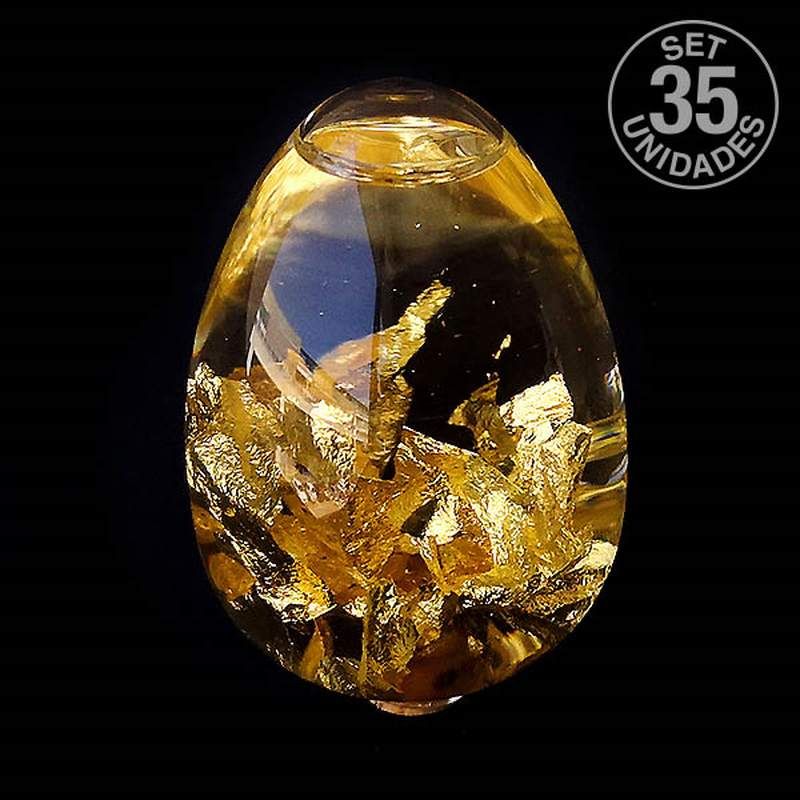 Glass egg with Gold. Set 35 un.